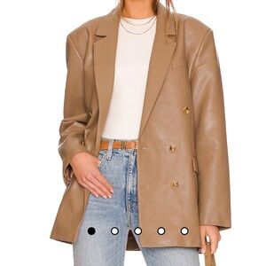 NWT Pistola Roman Oversized Double Breasted Blazer in Taupe S